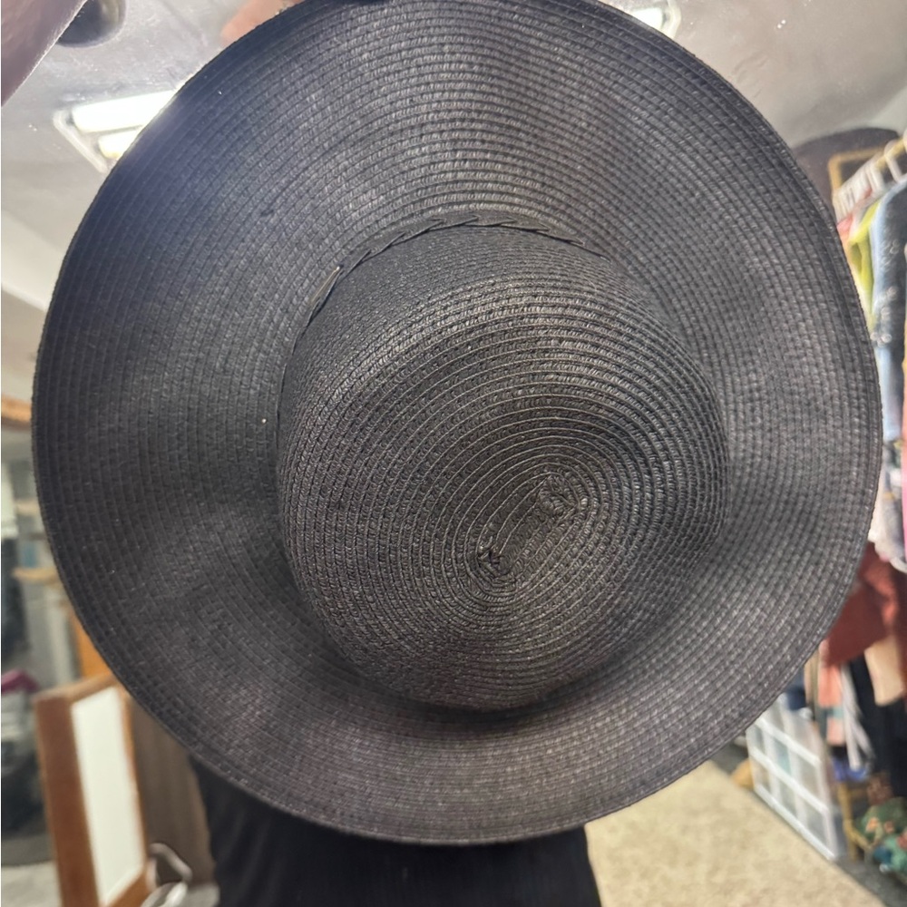 Nine West Black Wide-Brim Hat